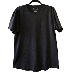 BYLT Premium Basics Drop Cut‎ Pima Cotton Black Crewneck T-Shirt Men L